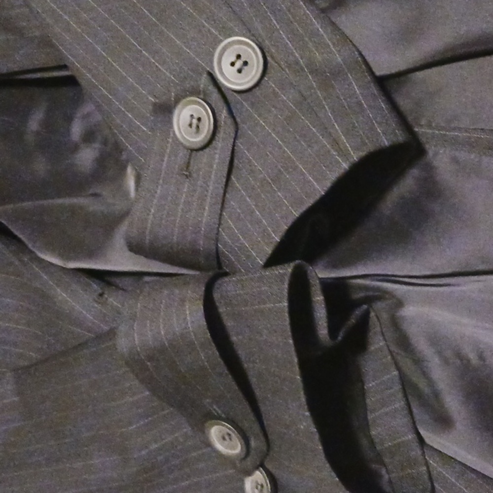 Black / gray pinstripe blazer